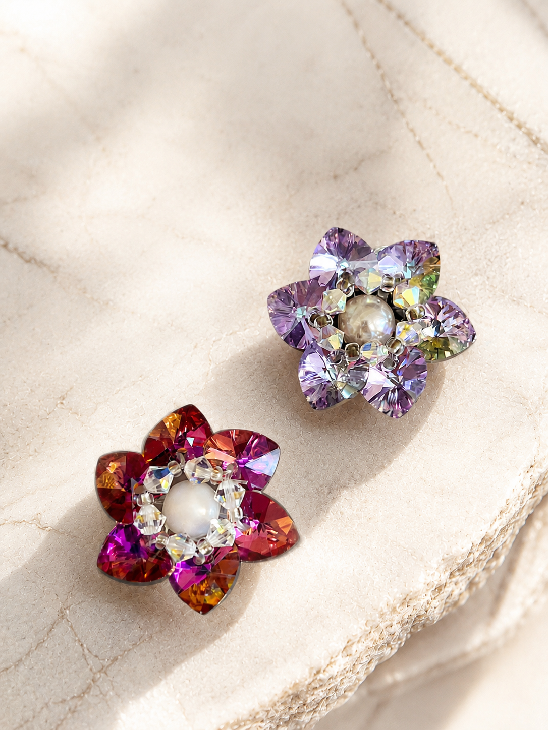 Collana fiore cuori Swarovski
