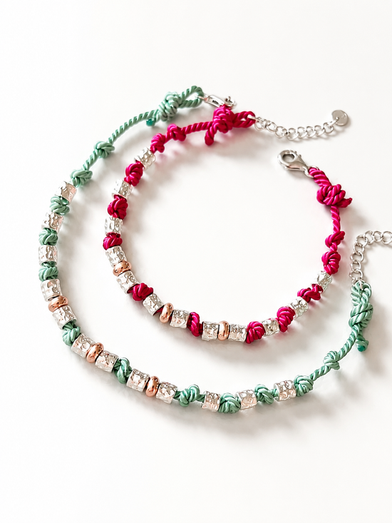 Bracciale cordino e pepite