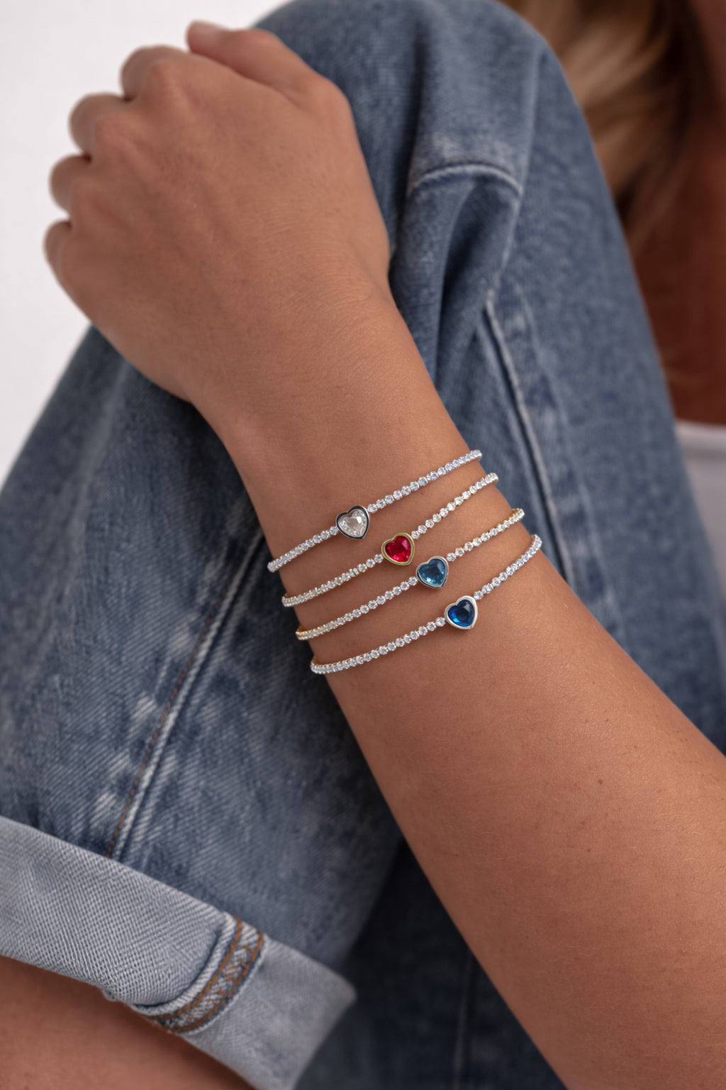 Bracciale tennis cuore