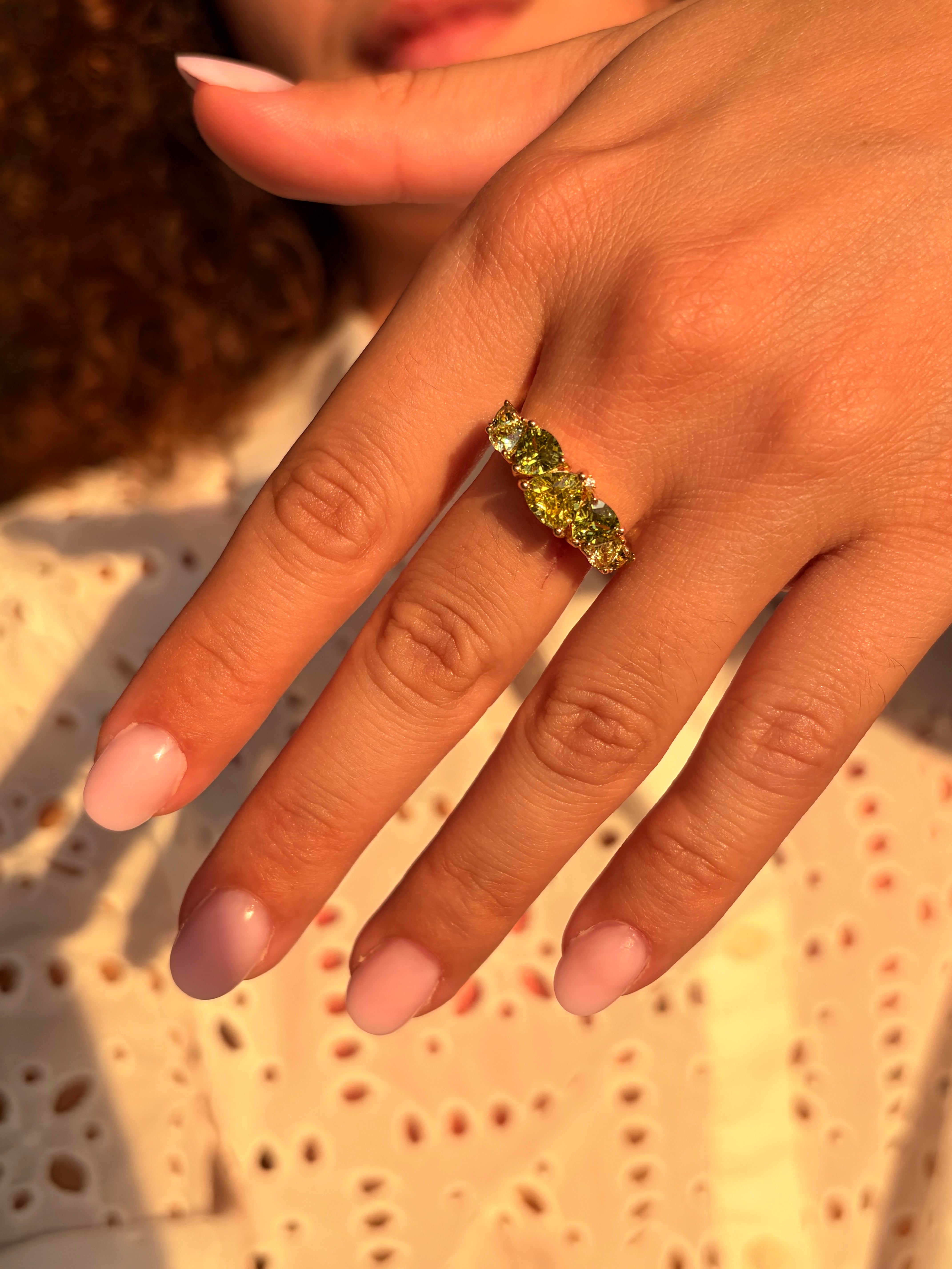 Anello mezza veretta Peridot