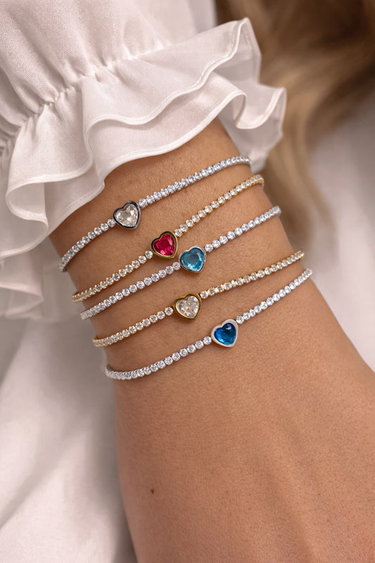 Bracciale tennis cuore
