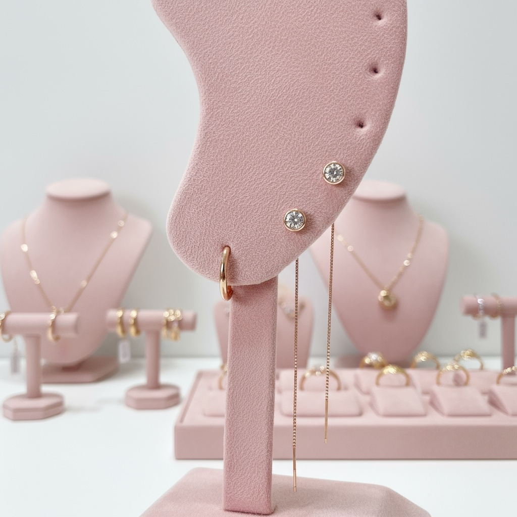 Orecchini saliscendi punto luce tondo