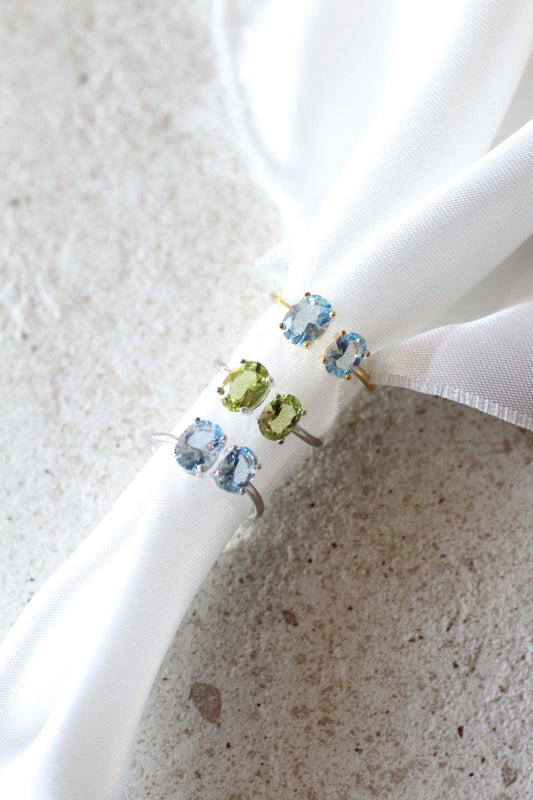 Anello Moi et Toi acquamarina