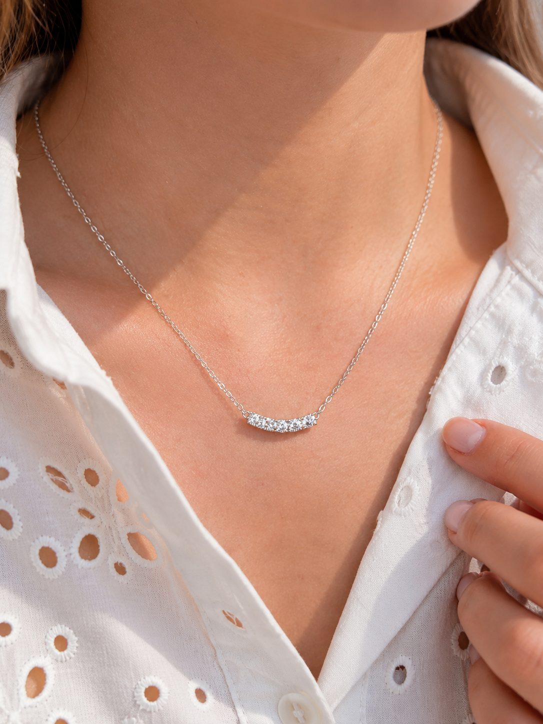 Collana barretta Moissanite