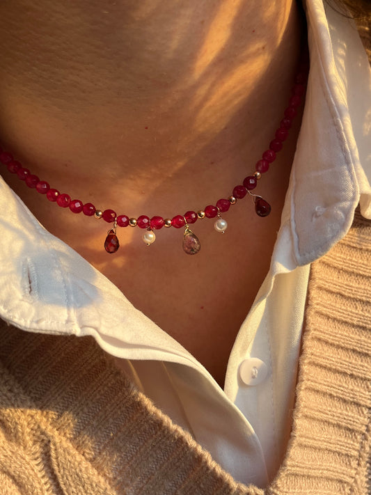 Collana gocce di tormalina