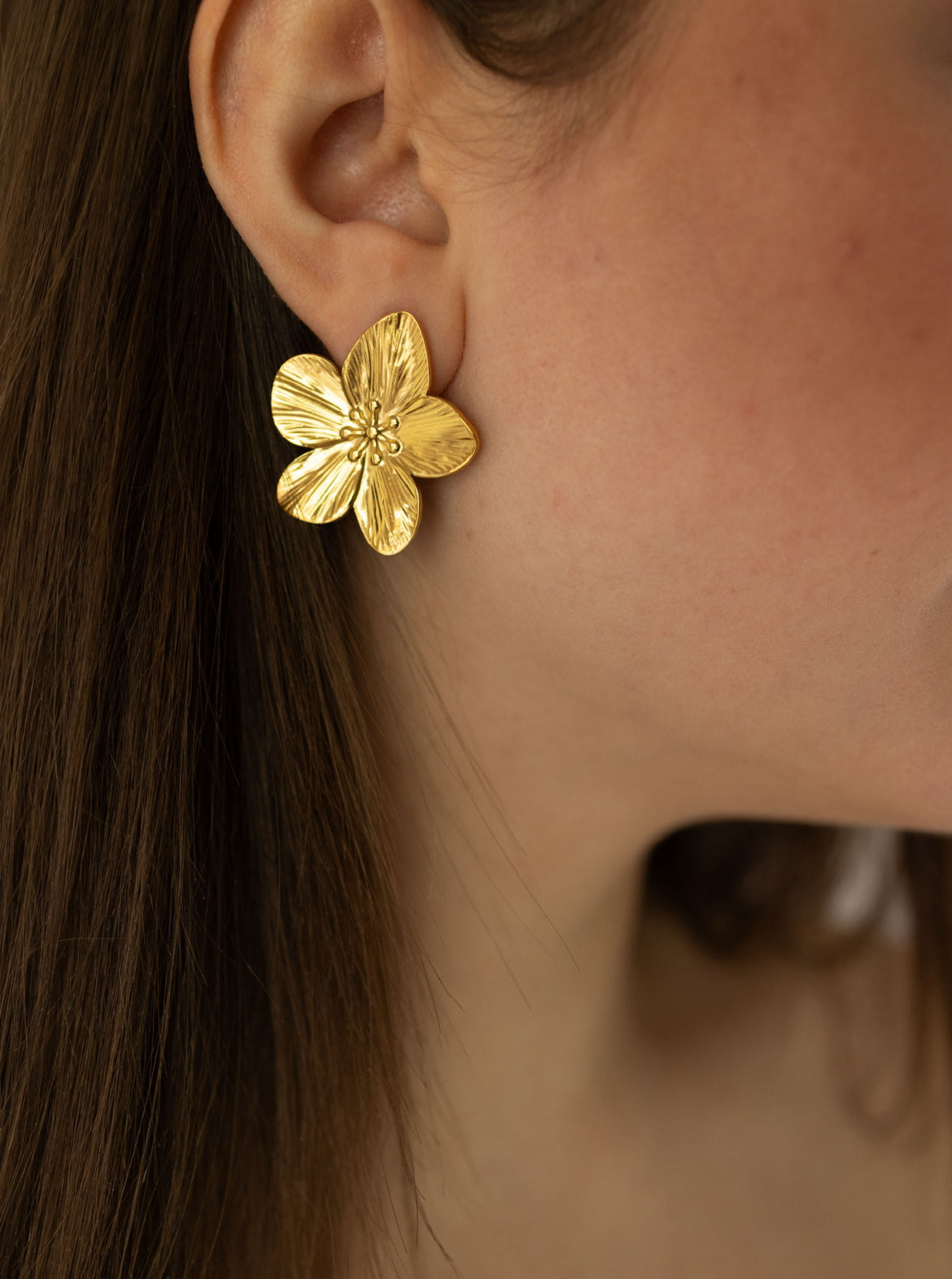 Orecchini fiore acciaio inossidabile