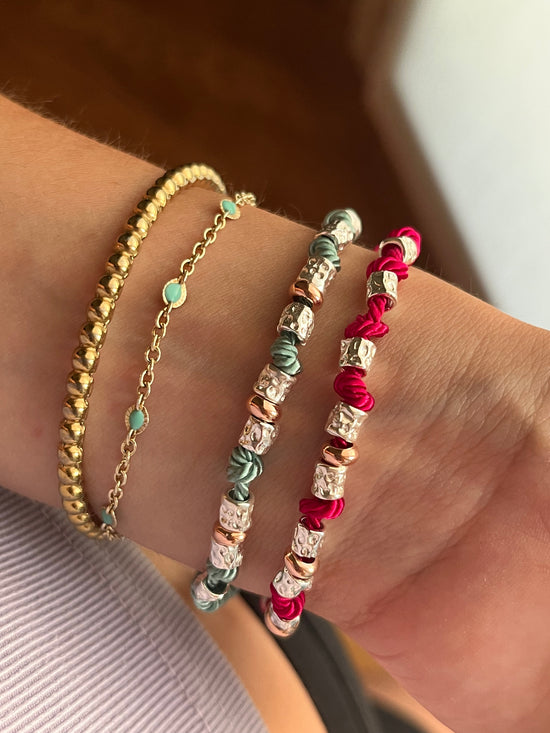Bracciale cordino e pepite