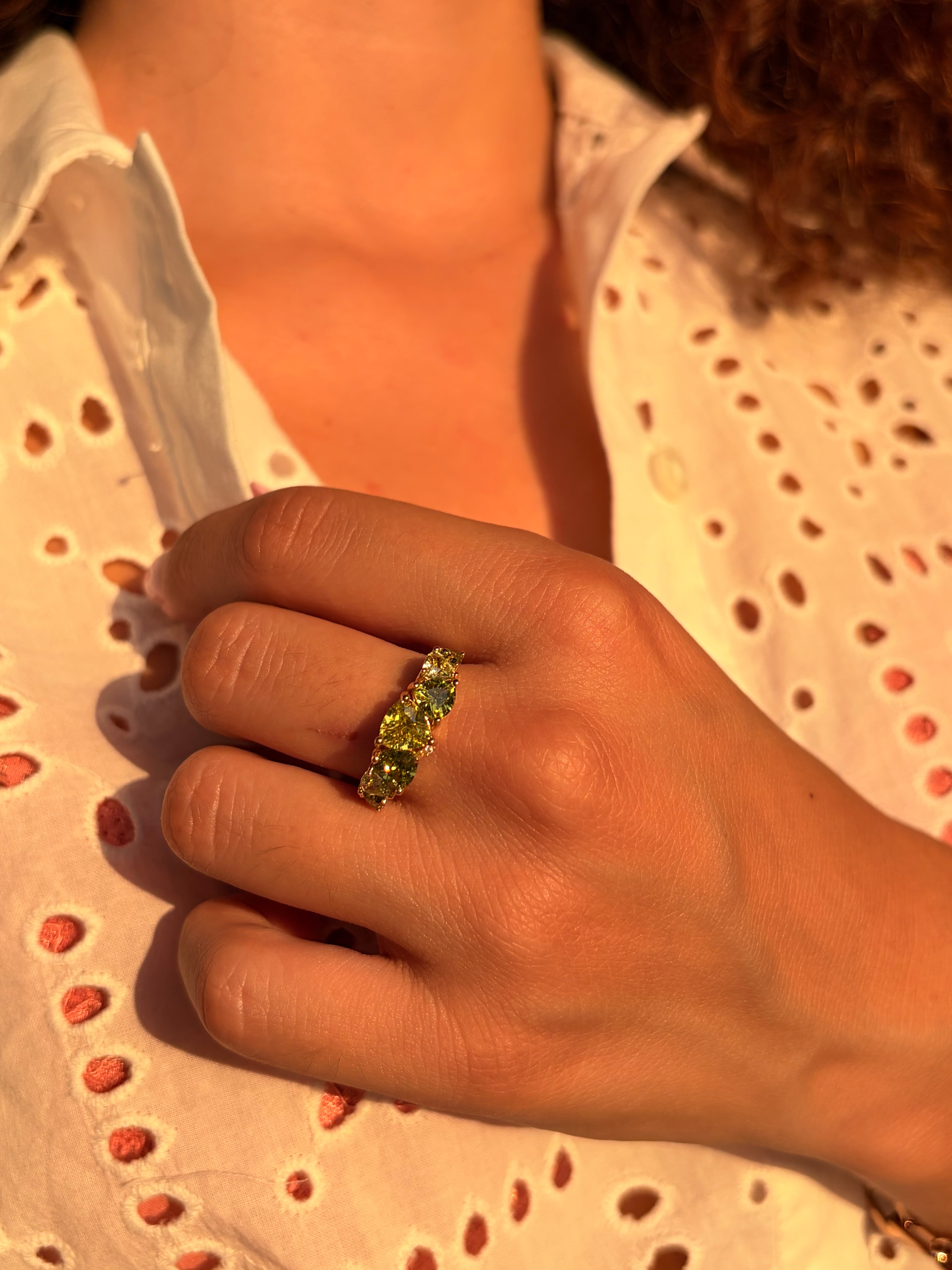 Anello mezza veretta Peridot