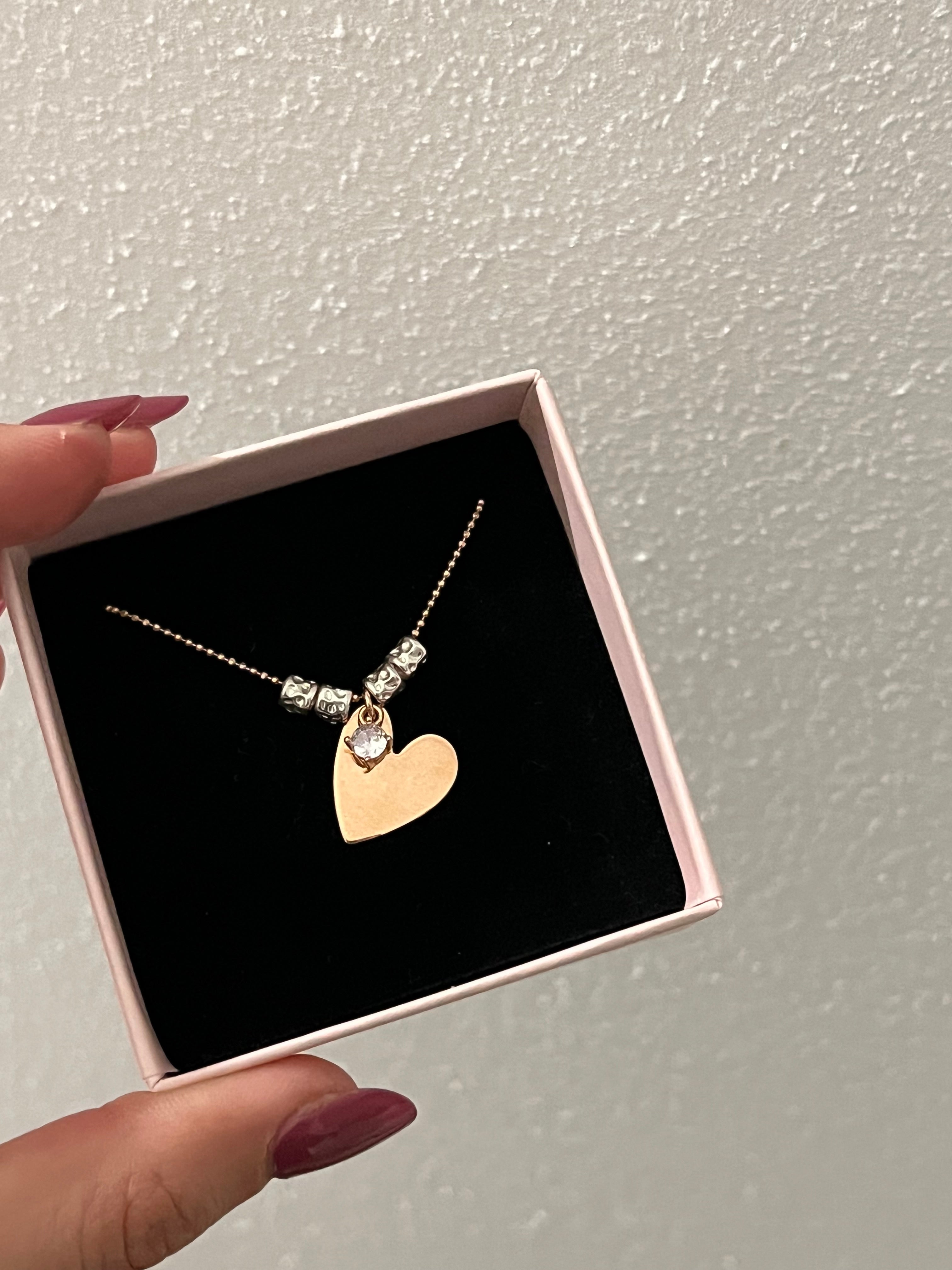 Collana cuore e punto luce